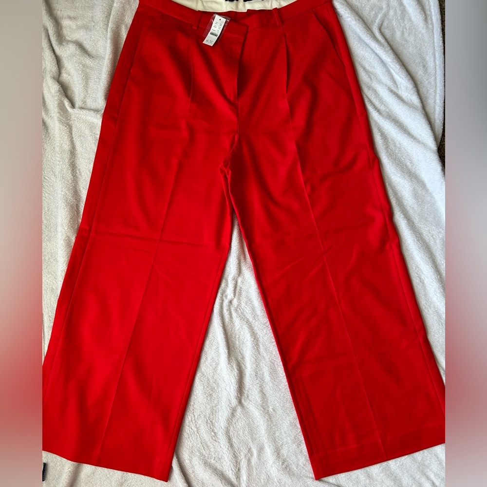 J. Crew Red Wide Leg Pants